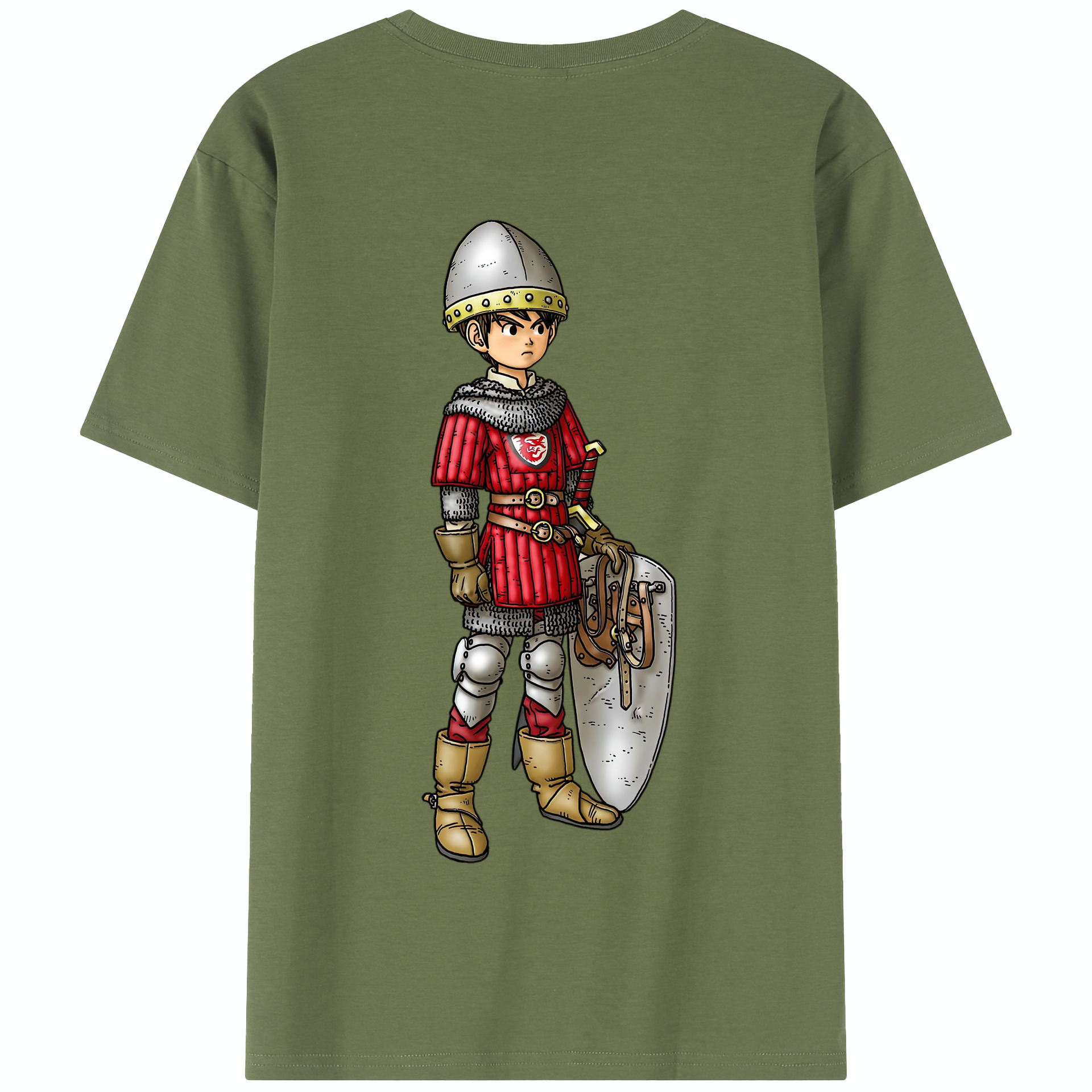 （画像用） ドラゴンクエスト Doragon Kuesuto Dragon Quest 綿100％半袖Tシャツ（背面プリント）